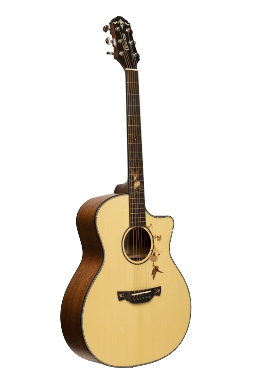 Anniversary mahogany series, cutaway grand auditorium acoustic-electric guitar with solid spruce top