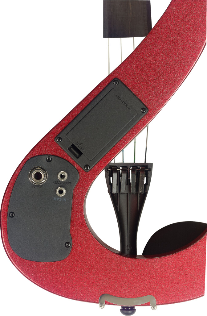 NEW Stagg EVN 4/4 S-Shaped Electric Violin Metallic Red Rosin Case Bow, 