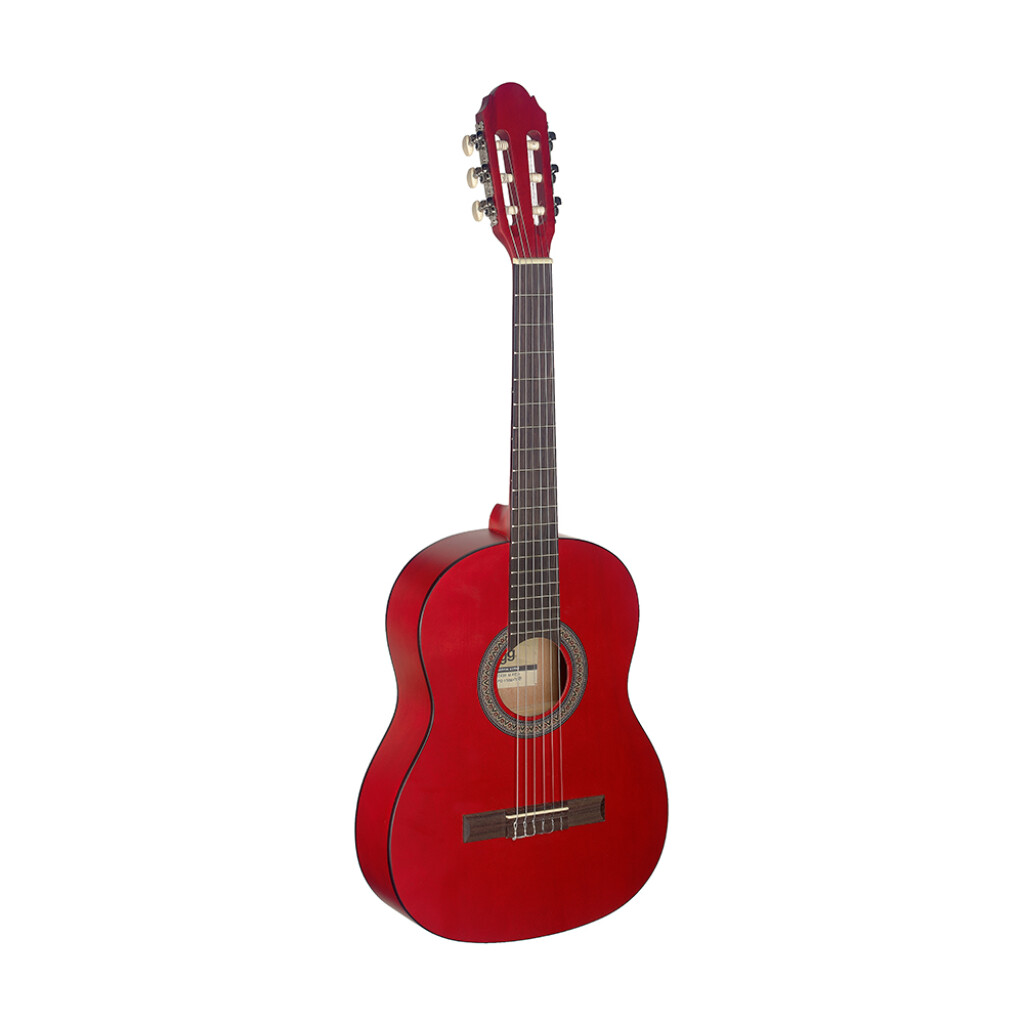 Guitare classique - Rouge Taille 3/4 avec accordeur, sac, médiators et  sangle Âge 9-11