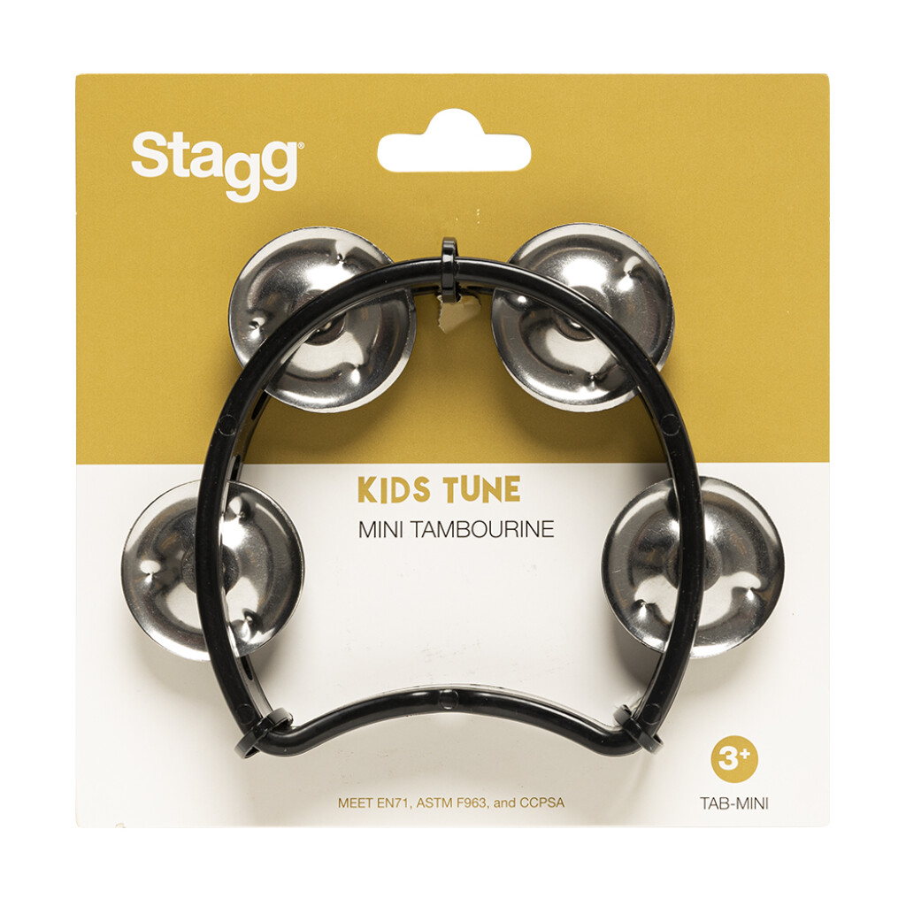Stagg TAB-MINI/BK Mini Plastic Tambourine with 4 Jingles Black