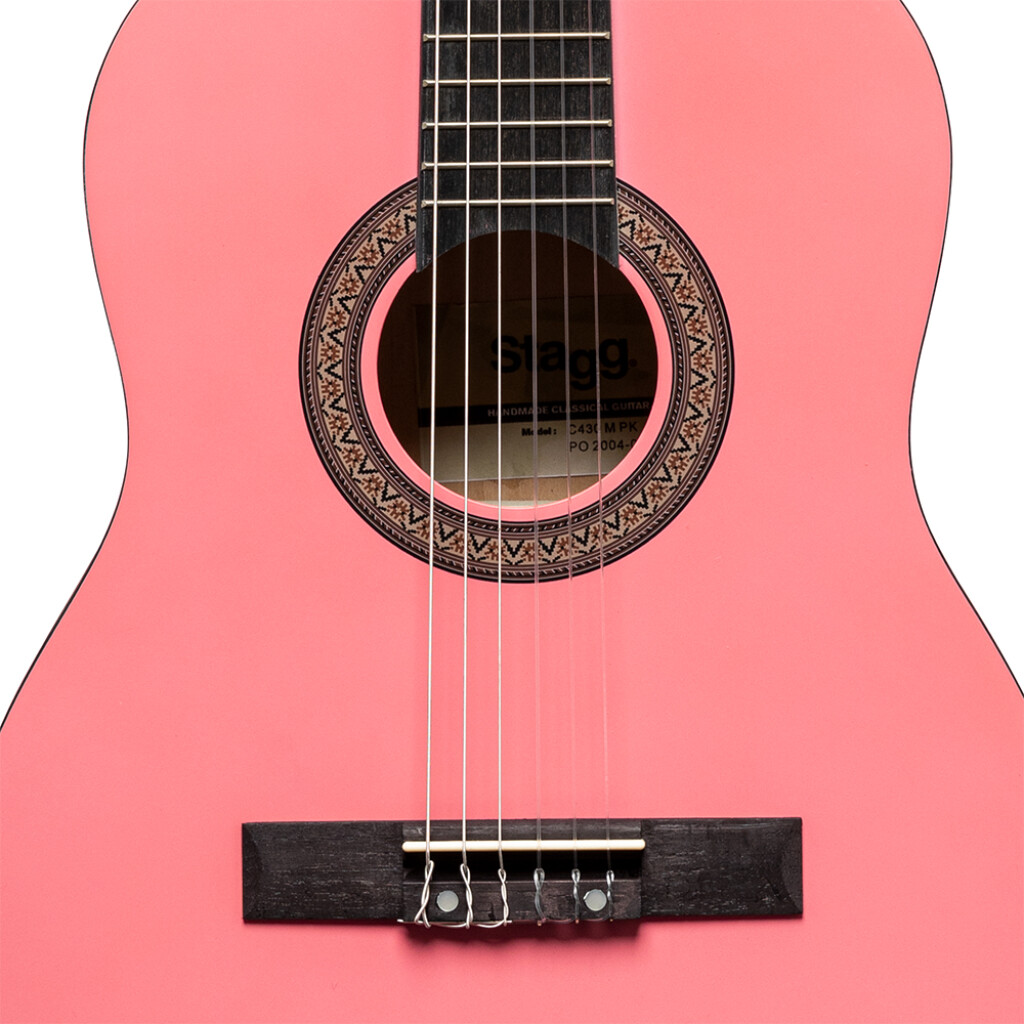 Guitare classique 3/4 de couleur rose avec table » Stagg