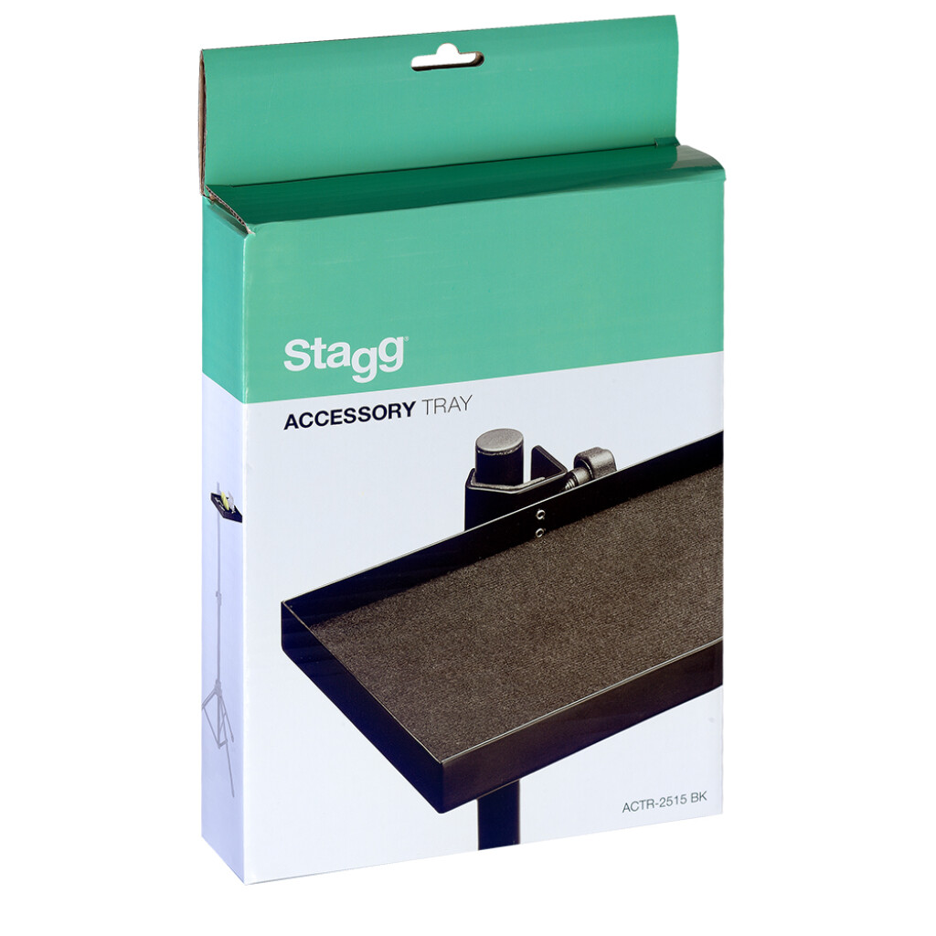 Stagg ACTR-2515 BK Ablage anschraubbar Accessory tray with clamp for stand NEU 
