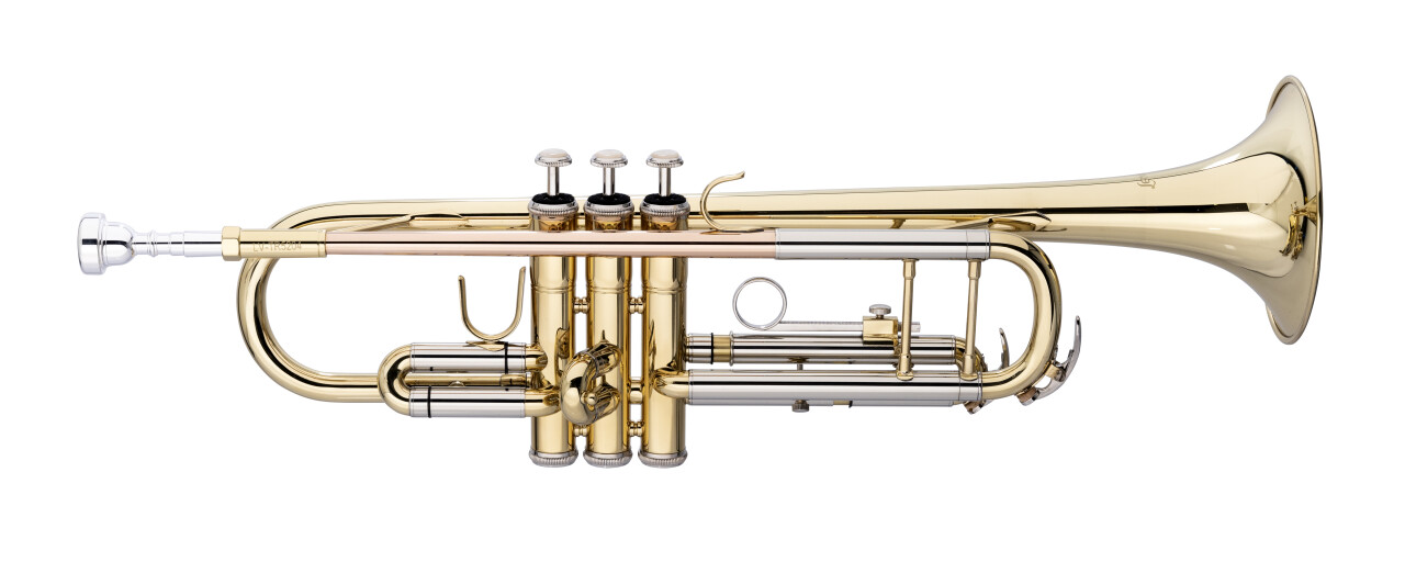 STAGG LV-TR5204 Bb trumpet, ML-bore, leadpipe in gold brass, with soft  case