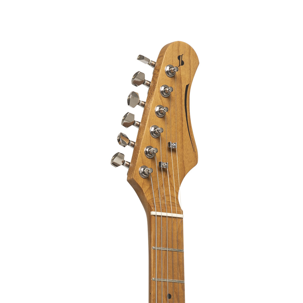 Guitare électrique bois massif Paulownia corps manche en érable 21 frettes  6 cordes avec haut-parleur guitare sac sangle médiators main droite 
