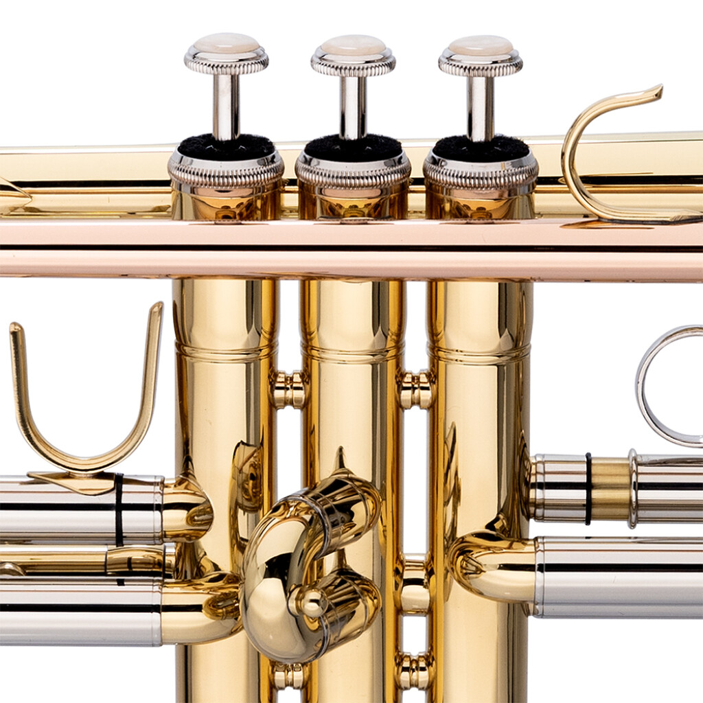 STAGG LV-TR5204 Bb trumpet, ML-bore, leadpipe in gold brass, with soft  case