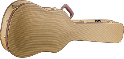Vintage-style series gold tweed deluxe hardshell case for western / dreadnought guitar