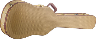 Vintage-style series gold tweed deluxe hardshell case for Les Paul-style electric guitar