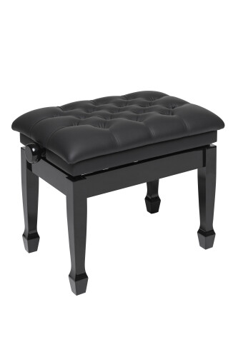 Black Stagg PS35 Piano Stool with Black Velvet Top with Adjustable Height 