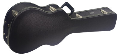 Vintage-style series black tweed deluxe hardshell case for western / dreadnought guitar