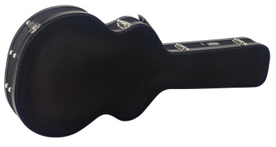 Vintage-style series black tweed deluxe hardshell case for semi-acoustic guitar